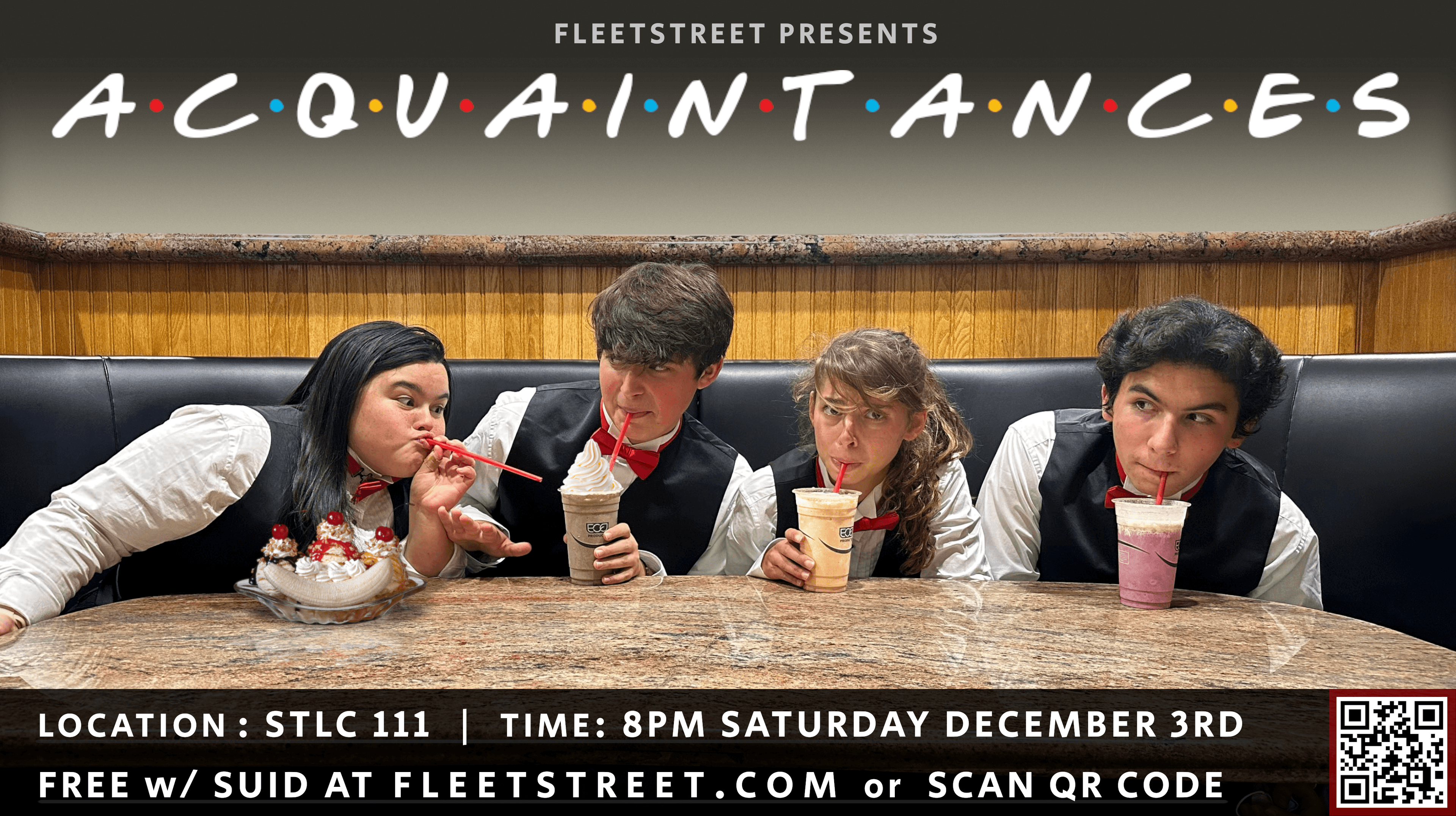 Fleet Street Winter Show 2022 Poster - Acquaintances Theme (Milkshakes Poster)